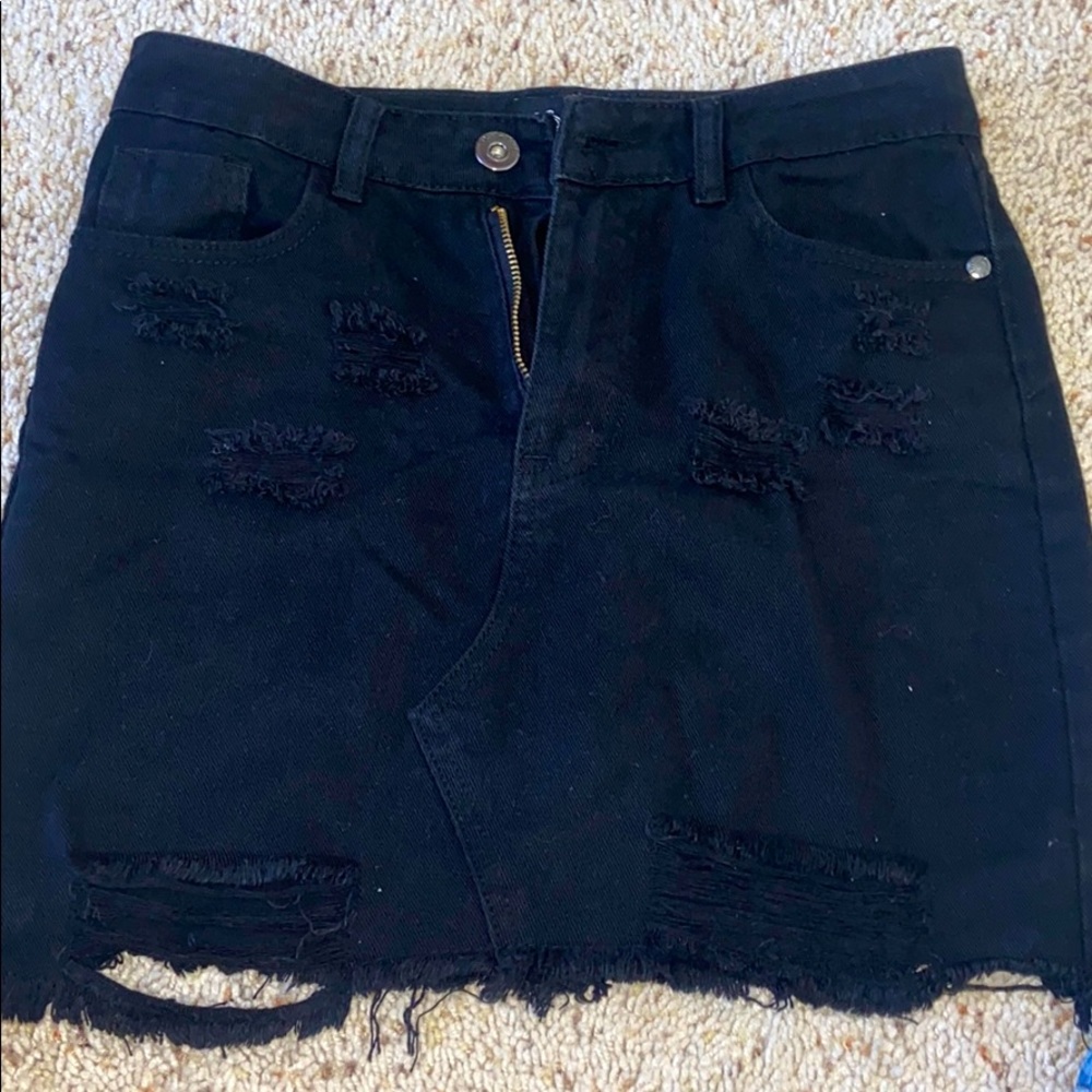 Black jean skirt